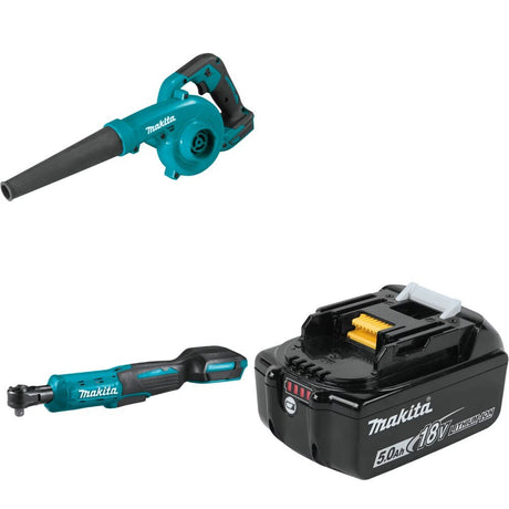 Makita XBU05Z 18V Blower Kit W/ XRW01Z Ratchet and FREE BL1850B Battery