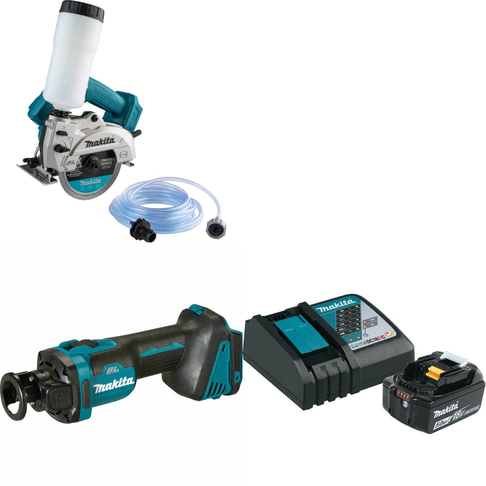 Makita XCC01Z 18V LXT 5" Saw W/ XOC02Z 18V Cut-Out Tool & FREE Starter Pack