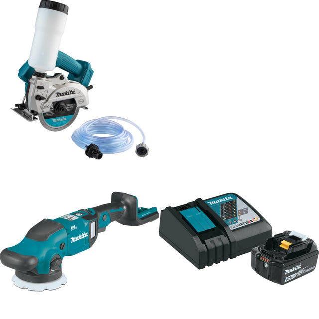 Makita XCC01Z 18V LXT 5" Masonry Saw W/ XOP02Z 18V Polisher & FREE Starter Pack