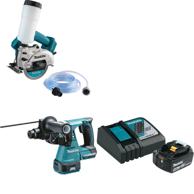 Makita XCC01Z 18V LXT 5" Saw W/ XRH01Z 18V Rotary Hammer & FREE Starter Pack