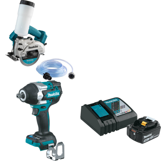 Makita XCC01Z 18V LXT 5" Saw W/ XWT18Z 18V Impact Wrench & FREE Starter Pack