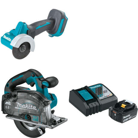 Makita XCM01Z 18V Cut-Off Tool W/ XSC04Z 18V 5-7/8" Saw  & FREE Starter Pack