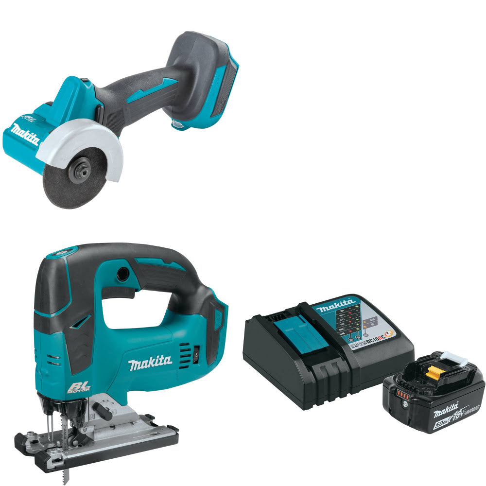 Makita XCM01Z 18V LXT Cut-Off Tool W/ XVJ02Z 18V Jig Saw & FREE Starter Pack