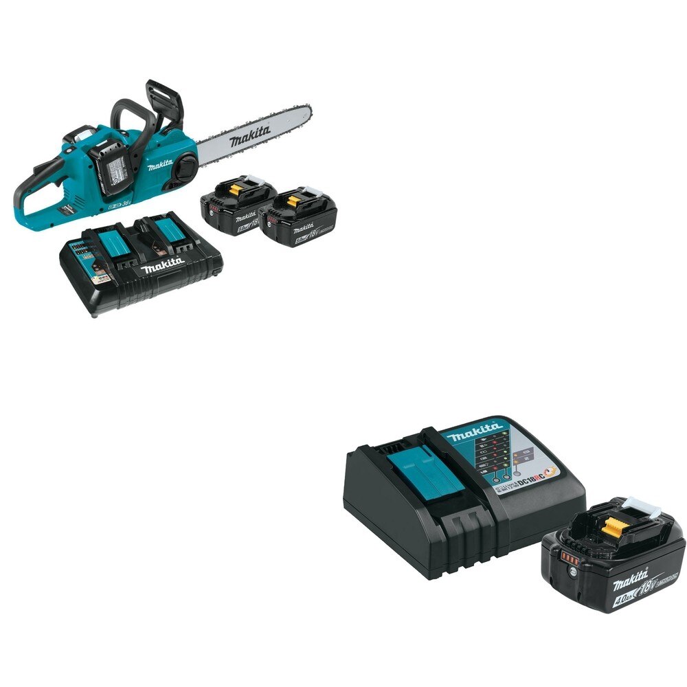 Makita XCU04PT1 16" Chain W/ BL1840BDC1 18V LXT Lithium-Ion Battery and Charger Starter Pack