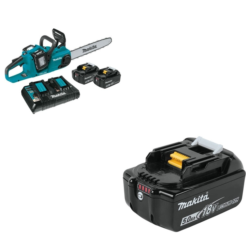 Makita XCU04PT1 36V (18V X2) 16" Chain Saw Kit W/ FREE BL1850B Battery (5.0Ah)