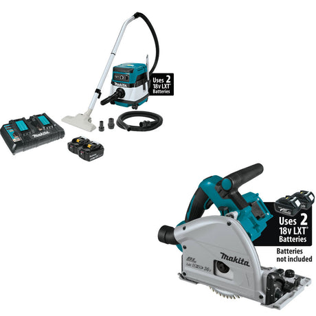 Makita XCV04PT 18V X2 LXT Vacuum Kit W/ FREE XPS01Z 18V LXT 36V 6-1/2" Circ Saw