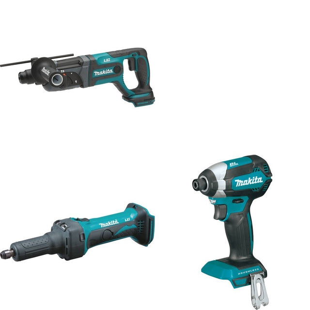 Makita XDG01Z Die Grinder W/ XRH04Z Rotary Hammer and FREE XDT13Z Impact Driver