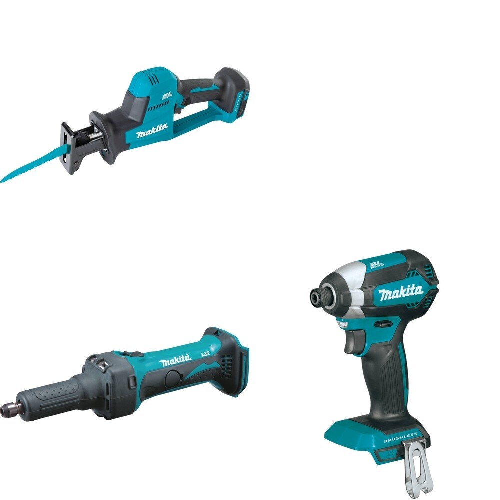 Makita XDG01Z Die Grinder W/ XRJ08Z Recipro Saw and FREE XDT13Z Impact Driver