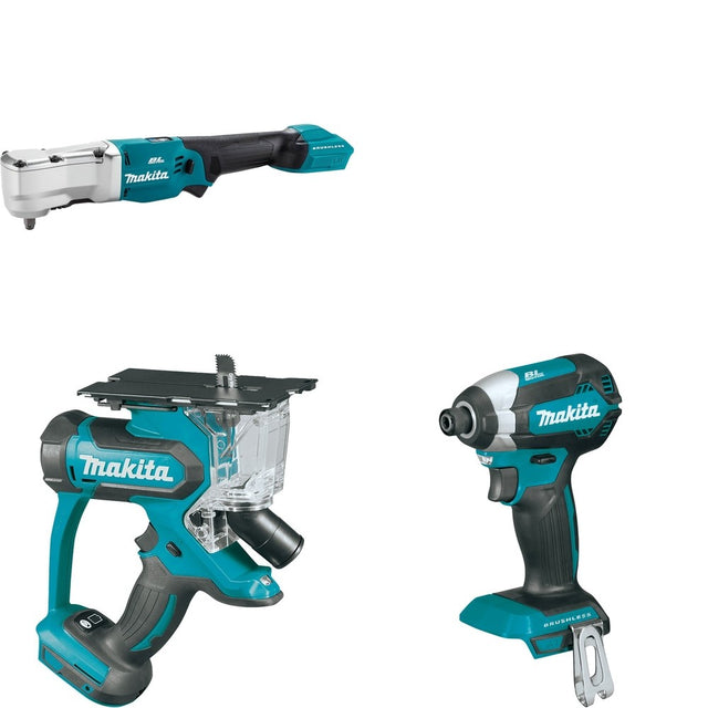 Makita XDS01Z Cut-Out Saw W/ XLT03Z Angle Impact Wrench and FREE XDT13Z Impact Driver