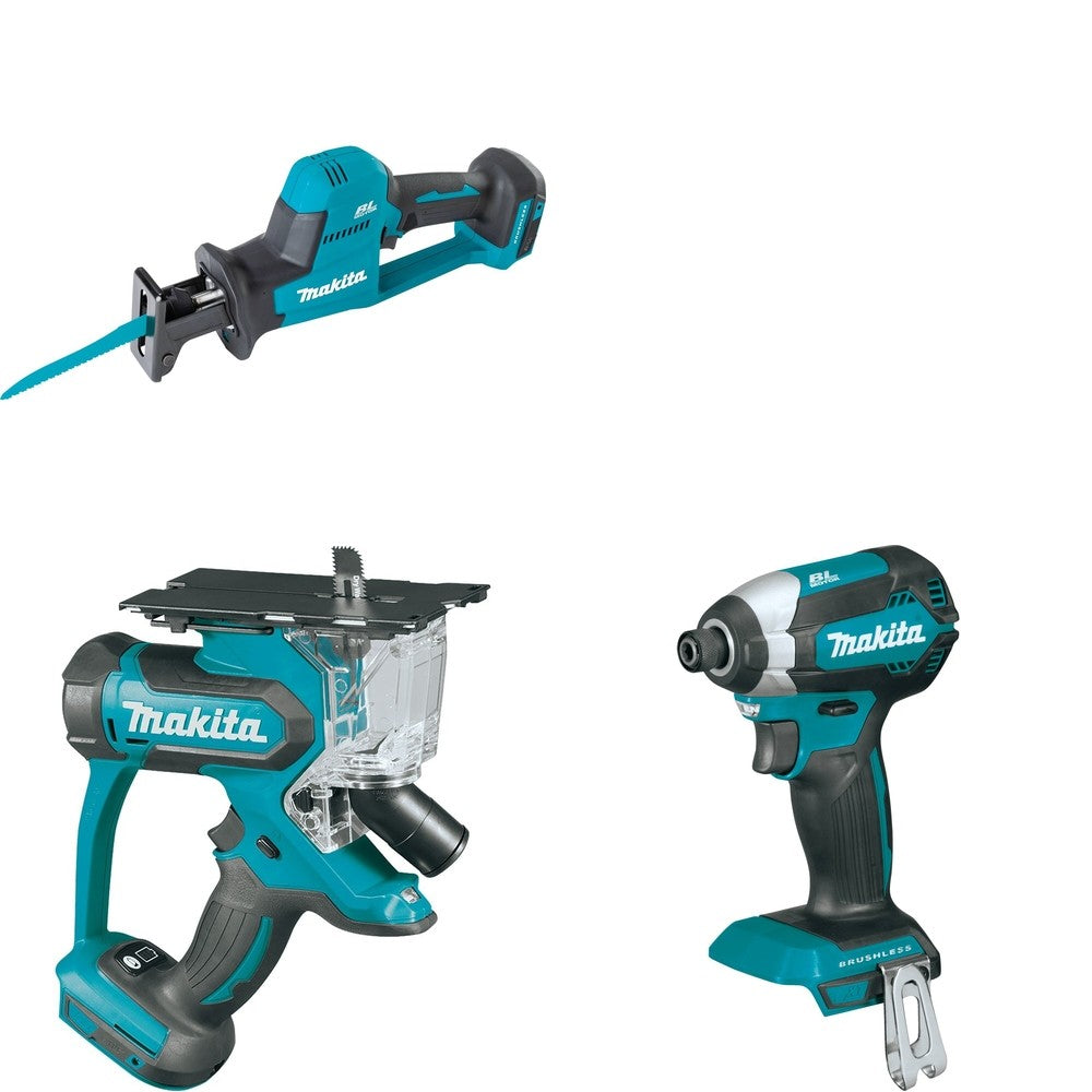 Makita XDS01Z Cut-Out Saw W/ XRJ08Z Recipro Saw and FREE XDT13Z Impact Driver