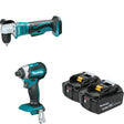 Makita XDT13Z Impact Driver Bare Tool W/ XAD02Z 3/8" Angle Drill and BL1850B-2 5.0Ah Battery, 2