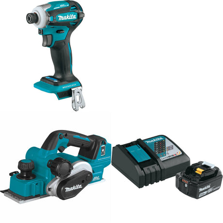 Makita XDT19Z 18V Impact Driver W/ XPK02Z 18V 3-1/4" Planer & FREE Starter Pack