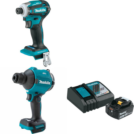 Makita XDT19Z 18V Impact Driver W/ XSA01Z Blower/Inflator & FREE Starter Pack