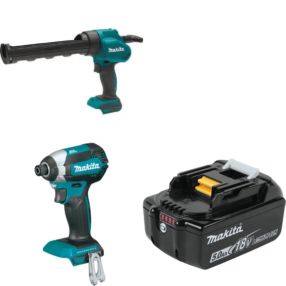 Makita XGC01Z Caulk Gun Kit W/ XDT13Z Impact Driver and FREE 5.0Ah Battery