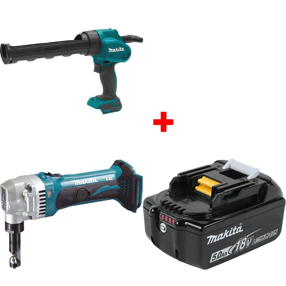 Makita XGC01Z 10oz Caulk & Adhesive Gun w/ XNJ01Z 16Ga Nibbler & FREE Battery