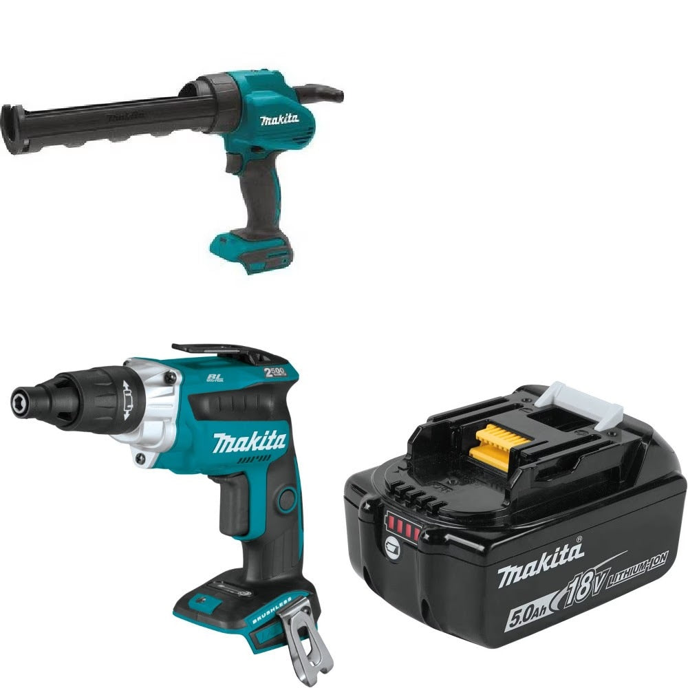 Makita XGC01Z Caulk Gun Kit W/ XSF05Z Screwdriver and FREE BL1850B Battery