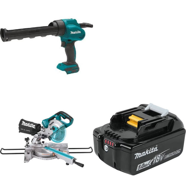 Makita XGC01Z Caulk Gun Kit W/ XSL02Z Miter Saw and FREE Battery