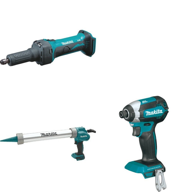 Makita XGC01ZB Caulk and Adhesive Gun W/ XDG01Z Die Grinder and FREE XDT13Z Impact Driver