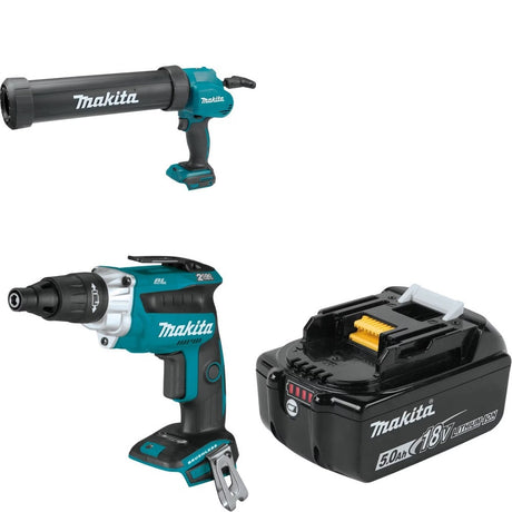 Makita XGC01ZC Caulk Gun Kit W/ XSF05Z Screwdriver and FREE BL1850B Battery