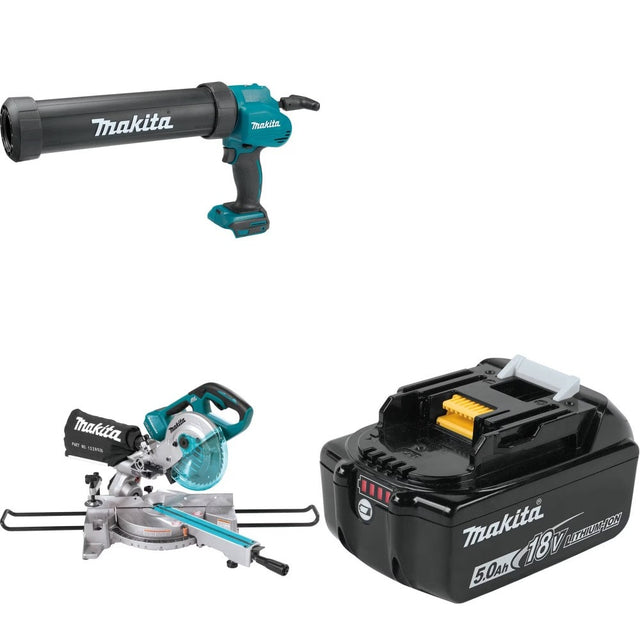 Makita XGC01ZC Caulk Gun Kit W/ XSL02Z Miter Saw and FREE BL1850B Battery