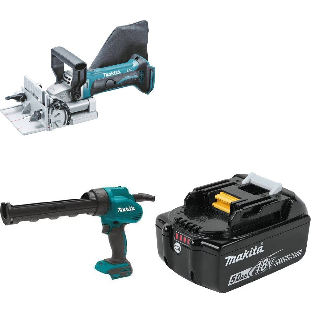 Makita XJP03Z Plate Joiner Kit W/ XGC01Z Caulk Gun and FREE Battery