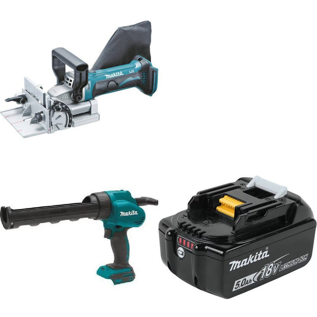 Makita XJP03Z Plate Joiner Kit W/ XGC01Z Caulk Gun and FREE Battery