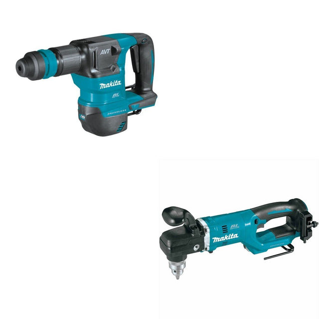 Makita XKH01Z 18V LXT AVT Power Scraper, accepts SDS-PLUS, Tool Only W/ XAD05Z 1/2" Right Angle