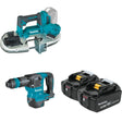 Makita XKH01Z 18V LXT AVT Power Scraper W/ XBP04Z 18V LXT Band Saw and BL1850B-2 5.0Ah Battery