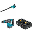 Makita XKH01Z 18V LXT AVT Power Scraper W/ XBU06Z Floor Blower and BL1850B-2 5.0Ah Battery, 2