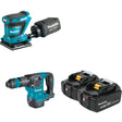 Makita XKH01Z 18V LXT AVT Power Scraper W/ XOB02Z 1/4 Sheet and BL1850B-2 5.0Ah Battery, 2 Pack