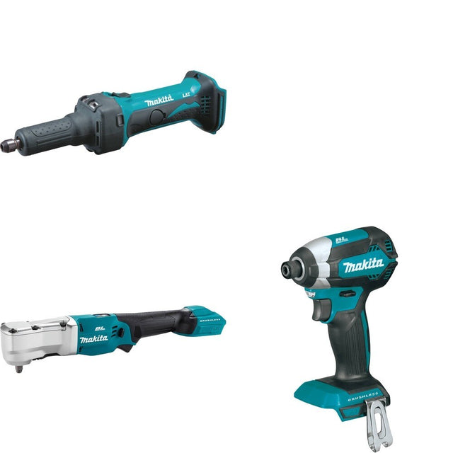 Makita XLT03Z Angle Impact Wrench W/ XDG01Z Die Grinder and FREE XDT13Z Impact Driver