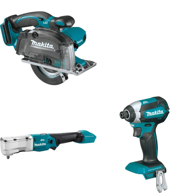 Makita XLT03Z Angle Impact Wrench W/ XSC03Z Metal Cutting Saw and FREE XDT13Z Impact Driver