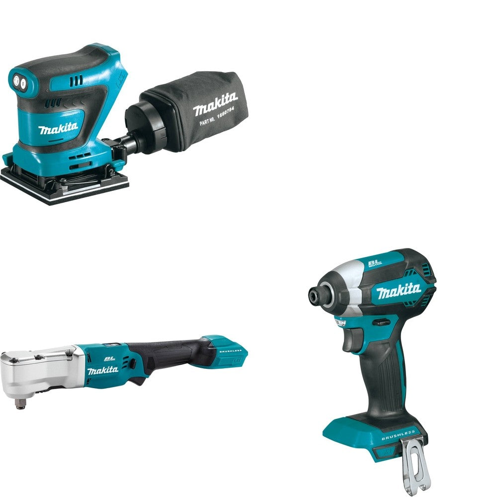 Makita XLT04Z Angle Impact Wrench W/ XOB02Z Finishing Sander and FREE XDT13Z Impact Driver