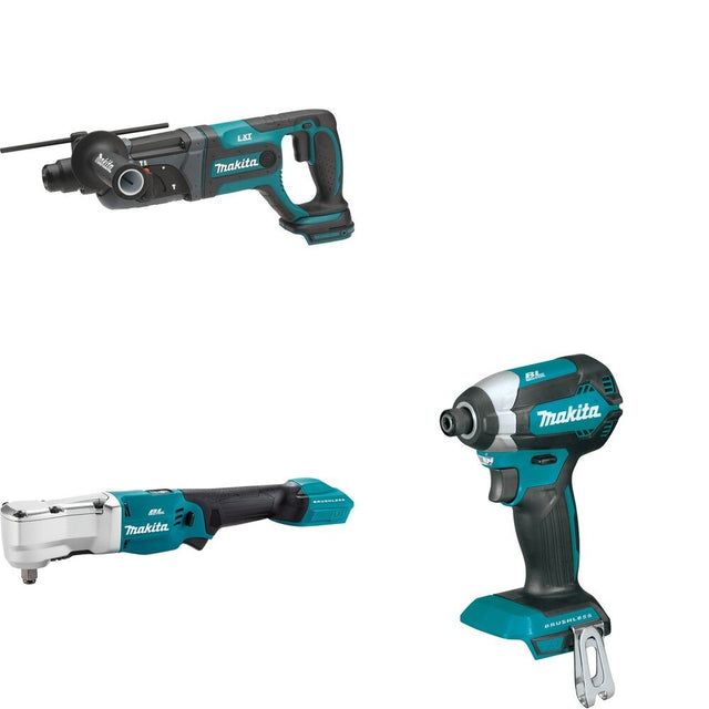 Makita XLT04Z Angle Impact Wrench W/ XRH04Z Rotary Hammer and FREE XDT13Z Impact Driver