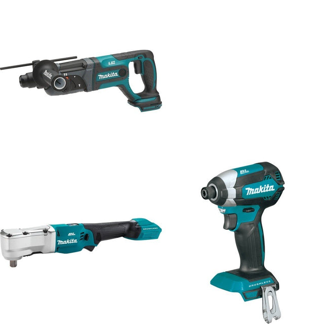 Makita XLT05Z Angle Impact Wrench W/ XRH04Z Rotary Hammer and FREE XDT13Z Impact Driver