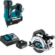 Makita XNB05Z 16 Ga Finish Nailer Kit W/ BL1850BDC1 Battery/Charger and FREE XSH04ZB 6-1/2" Saw