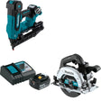 Makita XNB06Z Finish Nailer Kit W/ BL1850BDC1 Battery/Charger and FREE XSH04ZB Saw
