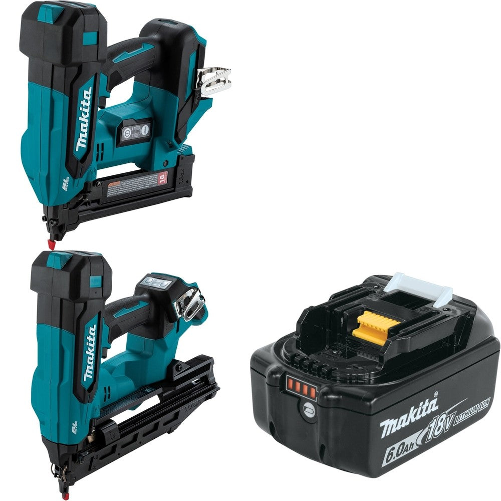 Makita XNB06Z Finish Nailer W/ XTS02Z Stapler and FREE BL1860B Battery