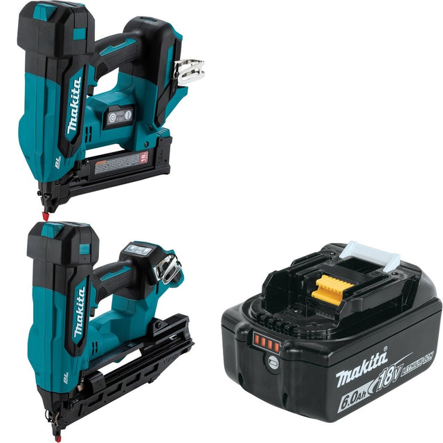 Makita XNB06Z Finish Nailer W/ XTS02Z Stapler and FREE BL1860B Battery