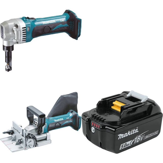 Makita XNJ01Z Nibbler Kit W/ XJP03Z Plate Joiner and FREE BL1850B Battery