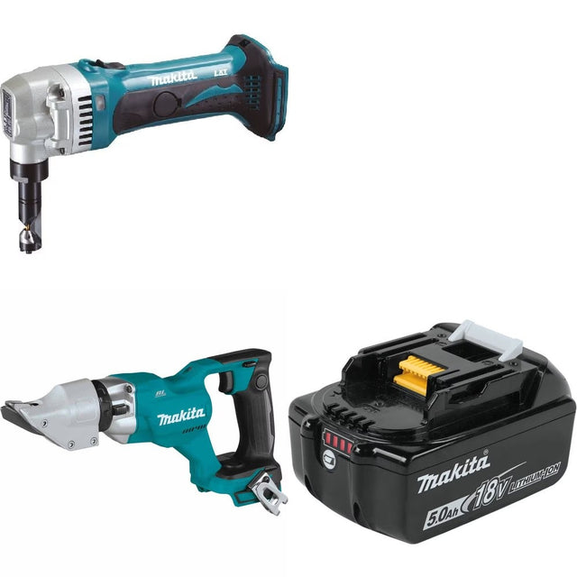 Makita XNJ01Z Nibbler Kit W/ XSJ03Z Straight Shear and FREE Battery