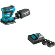 Makita XOB02Z 1/4 Sheet Finishing W/ BL1840BDC2X Battery and Rapid Optimum Charger Starter Pack