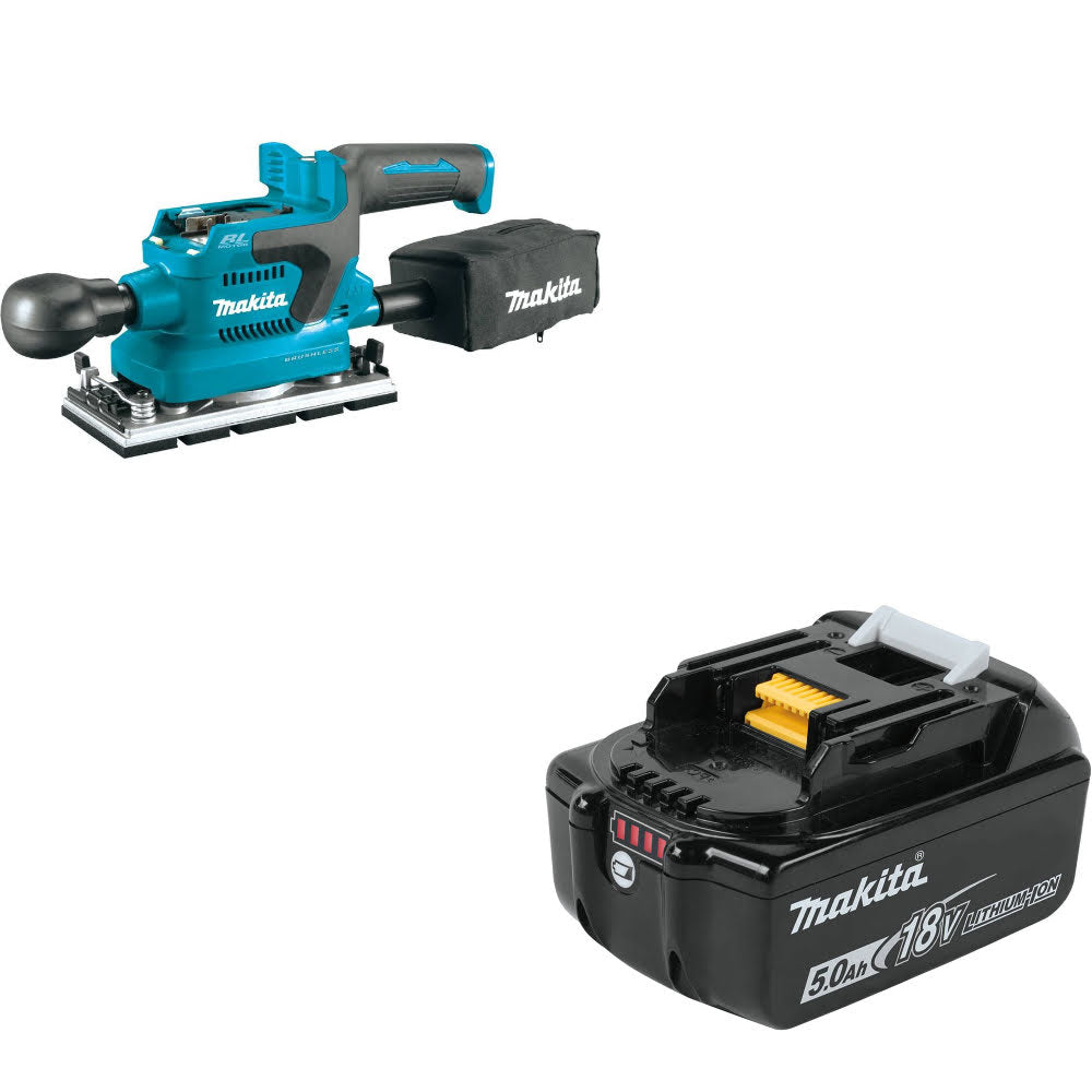 Makita XOB03Z 18V LXT Sander, Bare-2 Pack W/ FREE BL1850B 18V LXT 5.0Ah Battery