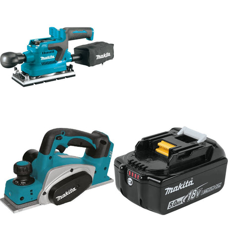 Makita XOB03Z 18V LXT Sander, Bare W/ XPK01Z 18V Planer & FREE 18V Battery