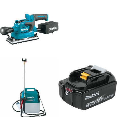 Makita XOB03Z 18V LXT Sander, Bare W/ XSU03Z 18V Sprayer & FREE 18V Battery