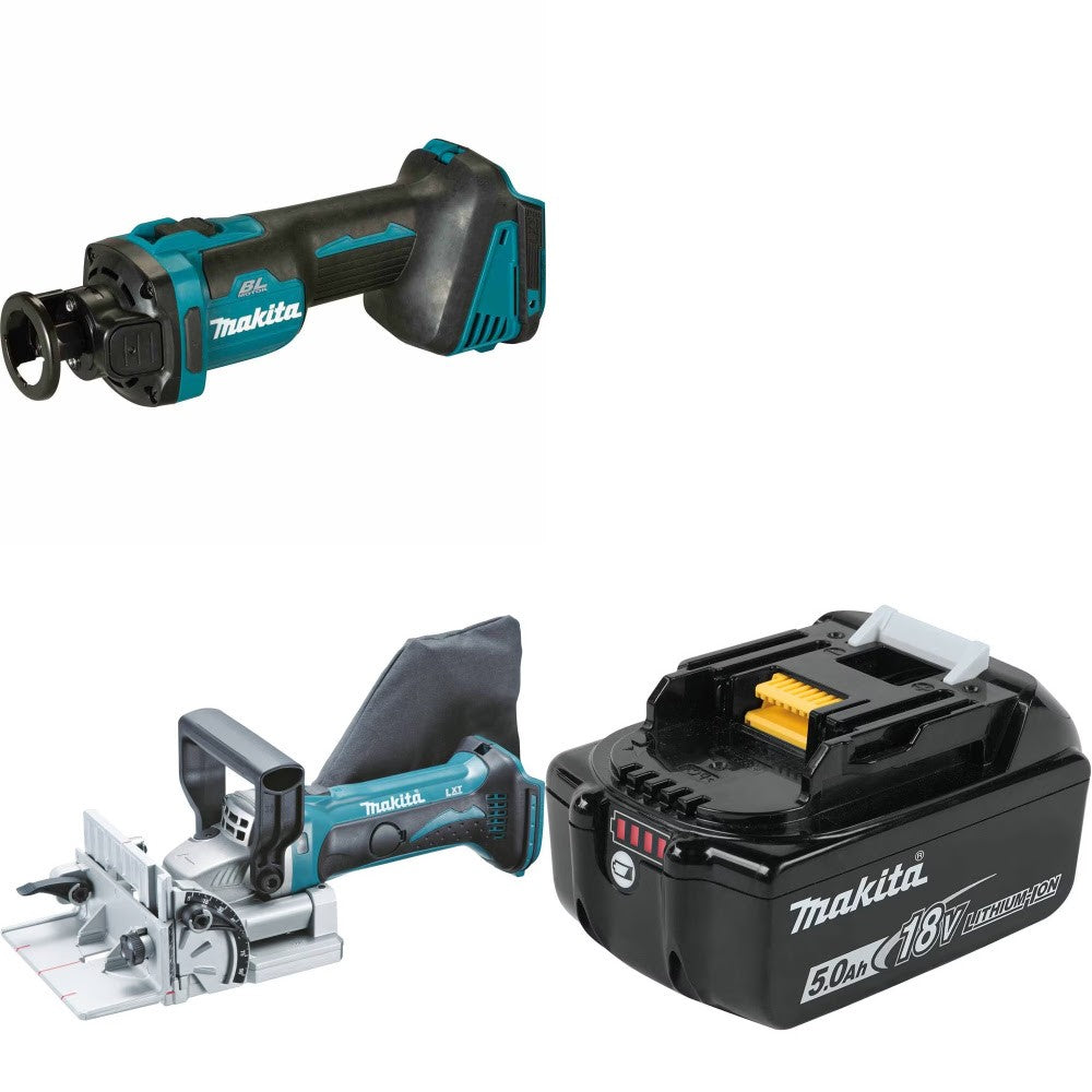 Makita XOC02Z Cut-Out Tool Kit W/ Plate Joiner and FREE 5.0Ah Battery