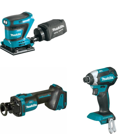 Makita XOC02Z Cut-Out Tool W/ XOB02Z Finishing Sander and FREE XDT13Z Impact Driver