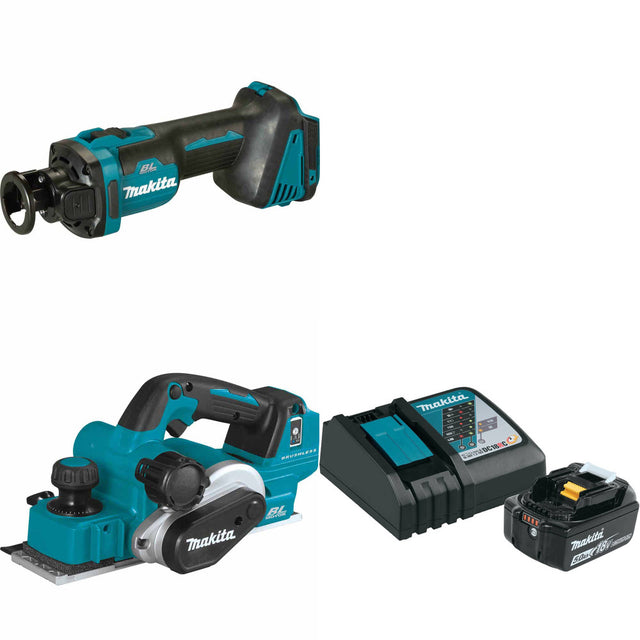 Makita XOC02Z 18V LXT Cut-Out Tool W/ XPK02Z 18V Planer & FREE Starter Pack