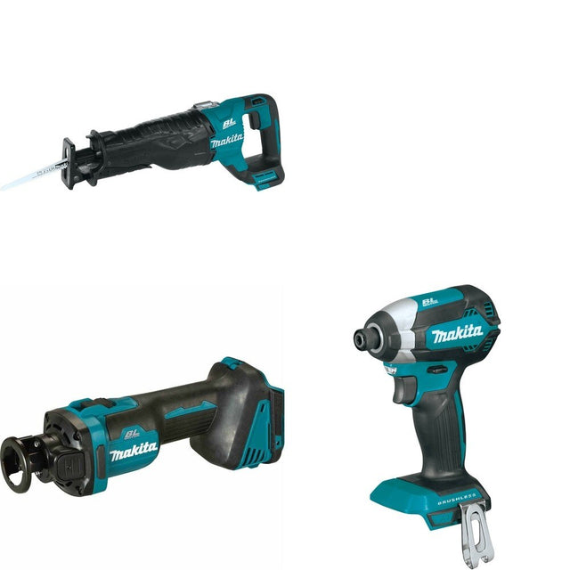 Makita XOC02Z Cut-Out Tool W/ XRJ05Z Recipro Saw and FREE XDT13Z Impact Driver