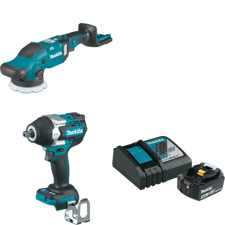 Makita XOP02Z 18V LXT Polisher W/ XWT18Z 18V Impact Wrench & FREE Starter Pack